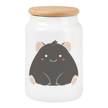 wombat - Boîte à biscuits avec couvercle en bois - blanc - Devant