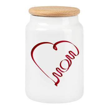 Bond of Love for Mother's Day - Cookie Jar with Wooden Lid - white - Front