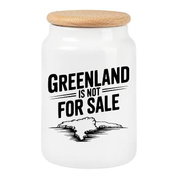 Greenland is Not for Sale - Cookie Jar with Wooden Lid - white - Front