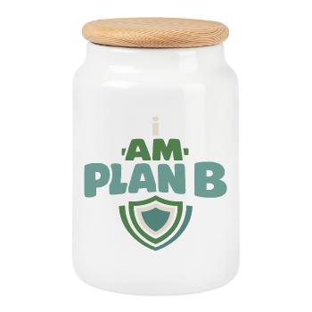 Family Provision Emergency Planner Prepper - Cookie Jar with Wooden Lid - white - Front