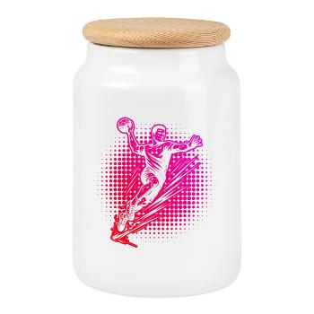 Amateurs de handball, écoutez ! Déclaration simple pour - Boîte à biscuits avec couvercle en bois - blanc - Devant