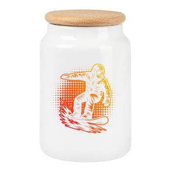 Direct Snowboard Statement - Cookie Jar with Wooden Lid - white - Front