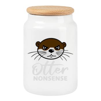 Otter Nonsense Lustig Wortspiel Otter Liebe Spruch - Keksdose mit Holzdeckel - Weiß - Vorne