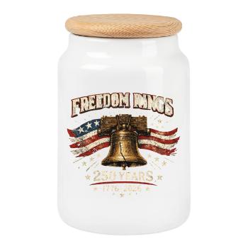 Freedom Rings 250-jähriges Amerika-Jubiläum - Keksdose mit Holzdeckel - Weiß - Vorne