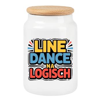 Line Dance Logical - Cookie Jar with Wooden Lid - white - Front