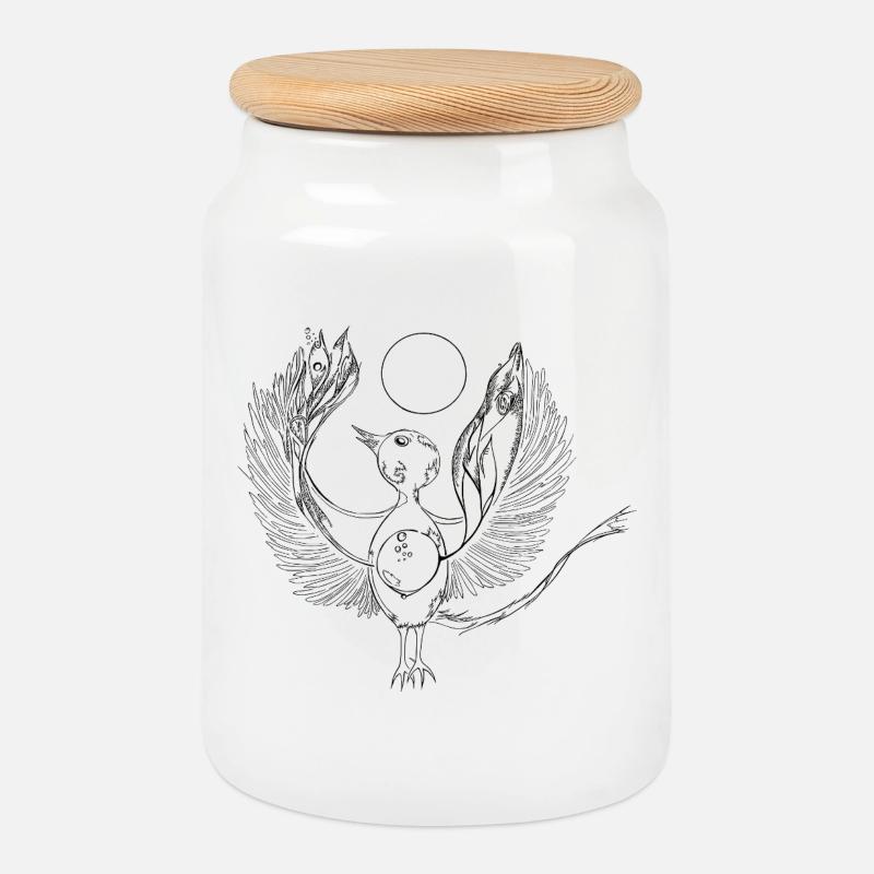 Faithful Bird - Keksdose mit Holzdeckel - Weiß