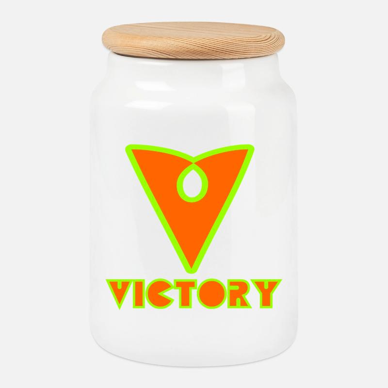 Victory - Keksdose mit Holzdeckel - Weiß