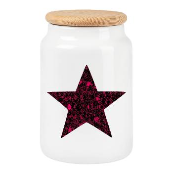 Conception d’étoiles pour les socialistes - Boîte à biscuits avec couvercle en bois - blanc - Devant