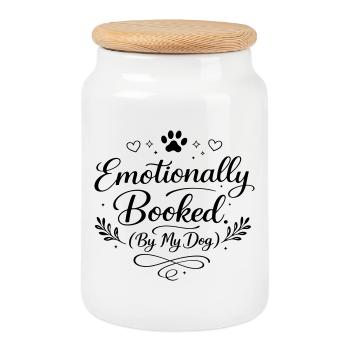 Emotionally booked - Cookie Jar with Wooden Lid - white - Front
