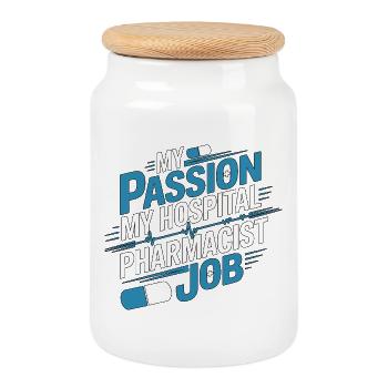 Hospital Pharmacist My Passion My Pharmaceutical - Keksdose mit Holzdeckel - Weiß - Vorne