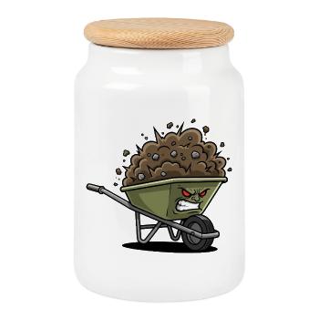 Angry Rubble Cart - Cookie Jar with Wooden Lid - white - Front