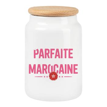 je suis marocaine - Boîte à biscuits avec couvercle en bois - blanc - Devant