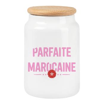 Je Suis Marocaine - Boîte à biscuits avec couvercle en bois - blanc - Devant