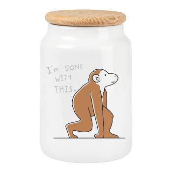 Funny sarcastic humor illustration - Cookie Jar with Wooden Lid - white - Front