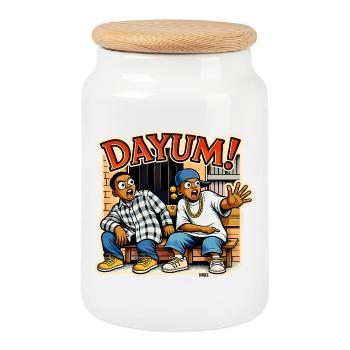 Dayum Urban Duo Thank god it's Friday - Cookie Jar with Wooden Lid - white - Front