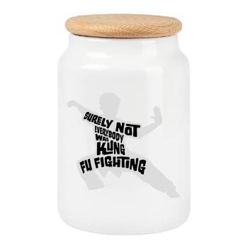 Tout le monde ne se battait sûrement pas contre le désir de kung-fu - Boîte à biscuits avec couvercle en bois - blanc - Devant