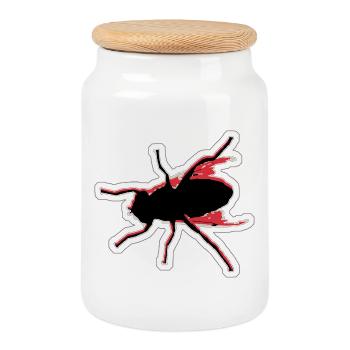 Fly Fishing No. 4 - Cookie Jar with Wooden Lid - white - Front