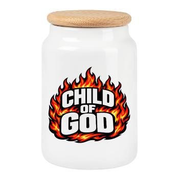 Vêtements de ville Child of God Flames - Boîte à biscuits avec couvercle en bois - blanc - Devant