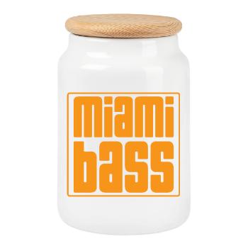 Miami Bass Retro-Blöcke - Keksdose mit Holzdeckel - Weiß - Vorne