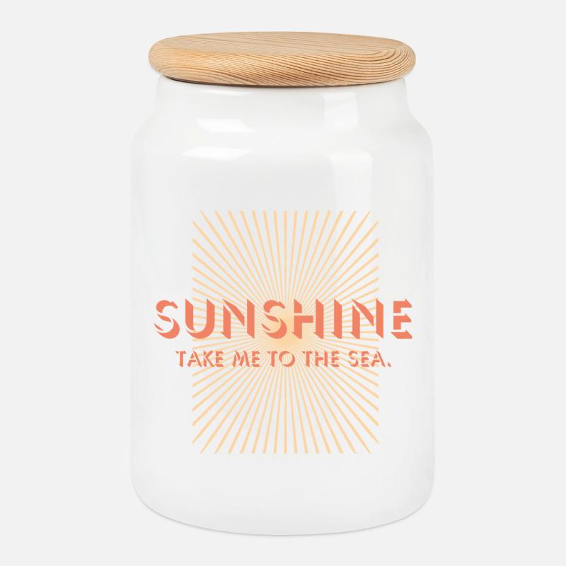 Sunshine take me to the beach - Keksdose mit Holzdeckel - Weiß