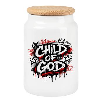 Vêtements de ville Enfant de Dieu - Boîte à biscuits avec couvercle en bois - blanc - Devant