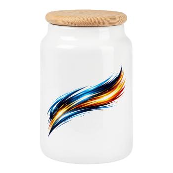 Design sportif du maillot Effet dynamique - Boîte à biscuits avec couvercle en bois - blanc - Devant
