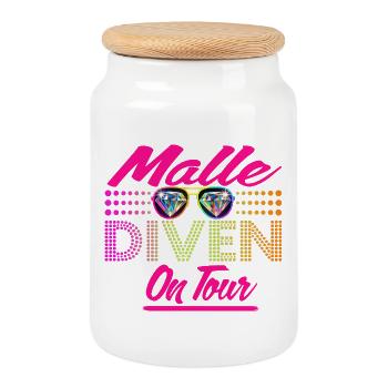 Mallorca, Tour, Girls - Cookie Jar with Wooden Lid - white - Front