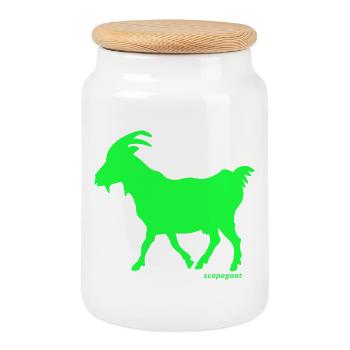 G.O.A.T. Goat scapegoat green neon - Cookie Jar with Wooden Lid - white - Front