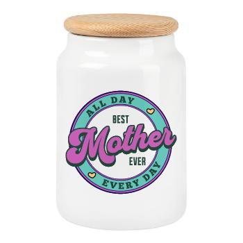 Maman drôle Mamie Motif de cadeau pour la fête des mères Humour - Boîte à biscuits avec couvercle en bois - blanc - Devant