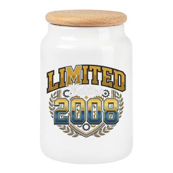 Édition limitée anniversaire 2008 - Boîte à biscuits avec couvercle en bois - blanc - Devant