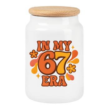 Dans mon anniversaire d’humour italien de cerveau pourri de l’ère 67 - Boîte à biscuits avec couvercle en bois - blanc - Devant