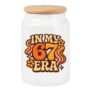 Dans mon anniversaire d’humour italien de cerveau pourri de l’ère 67 - Boîte à biscuits avec couvercle en bois - blanc - Devant