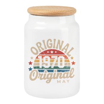 Mai 1970 : L'Original Mai 1970 - Édition Classique - Boîte à biscuits avec couvercle en bois - blanc - Devant