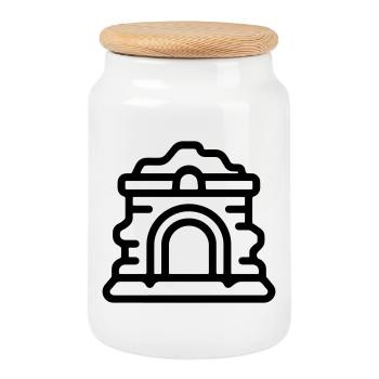 ruines - Boîte à biscuits avec couvercle en bois - blanc - Devant