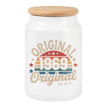 May 1969: The Original May 1969 - Classic Edition - Cookie Jar with Wooden Lid - white - Front