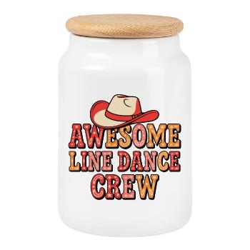 Cowboy Line Dance Crew - Keksdose mit Holzdeckel - Weiß - Vorne