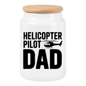 Hubschrauberpilot-Vater - Keksdose mit Holzdeckel - Weiß - Vorne