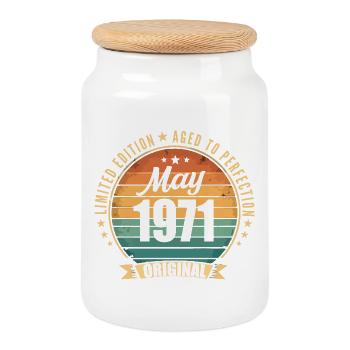 Legend of May 1971 Limited Edition - Cookie Jar with Wooden Lid - white - Front