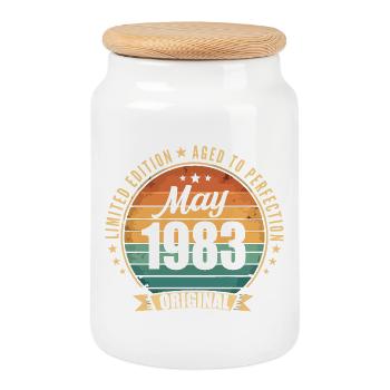 Legend of May 1983 Limited Edition - Cookie Jar with Wooden Lid - white - Front