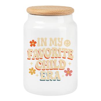 Dans l’humour de My Favorite Child Era Daughter Families - Boîte à biscuits avec couvercle en bois - blanc - Devant