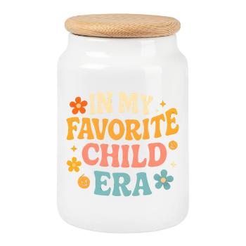 Dans l’humour de My Favorite Child Era Daughter Families - Boîte à biscuits avec couvercle en bois - blanc - Devant