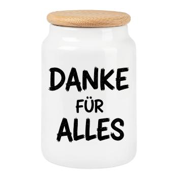 Vatertag Papa Männertag Muttertag Mutter Danke - Keksdose mit Holzdeckel - Weiß - Vorne