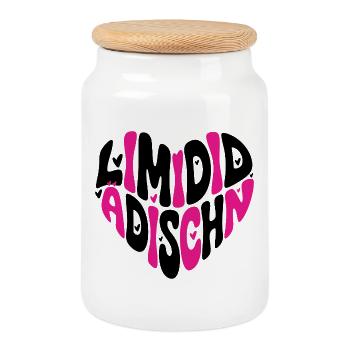 Limidid Ädischn - Édition limitée - Boîte à biscuits avec couvercle en bois - blanc - Devant