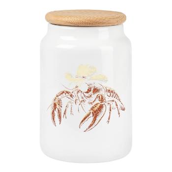 Crawfish Cowboy Cajun Meeresfrüchte Crawfish Cowbo - Keksdose mit Holzdeckel - Weiß - Vorne