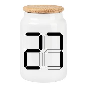 NUMÉRO 27 Vingt-sept Cadeaux Numériques - Boîte à biscuits avec couvercle en bois - blanc - Devant