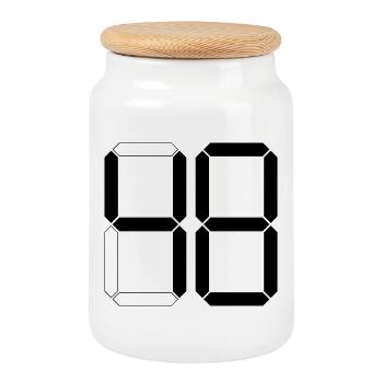 NUMBER 48 Forty-Eight Gift Digital - Cookie Jar with Wooden Lid - white - Front