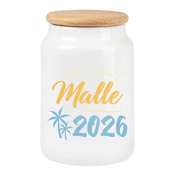 Malle 2026 - Cookie Jar with Wooden Lid - white - Front