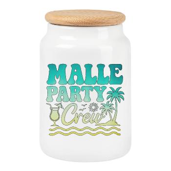 Malle Party Crew Mallorca Summer Holiday - Cookie Jar with Wooden Lid - white - Front
