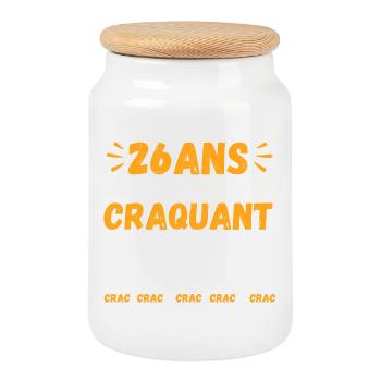 26 years old still as cute humor crack - Cookie Jar with Wooden Lid - white - Front