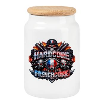 Hardcore Frenchcore Emblem - Keksdose mit Holzdeckel - Weiß - Vorne